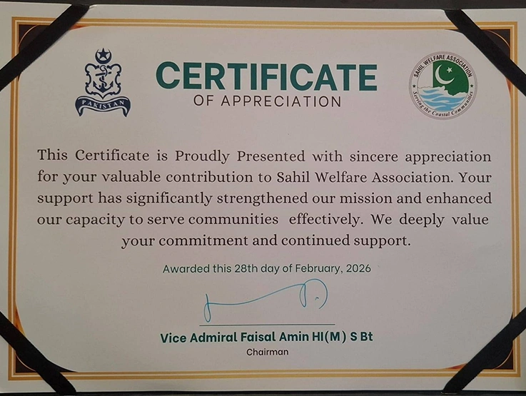 We are proud to share that HANDS Foundation has been acknowledged by Vice Admiral Faisal Amin HI (M), Commander Coast, for our collaborative partnership with Sahil Welfare Association. 3 1